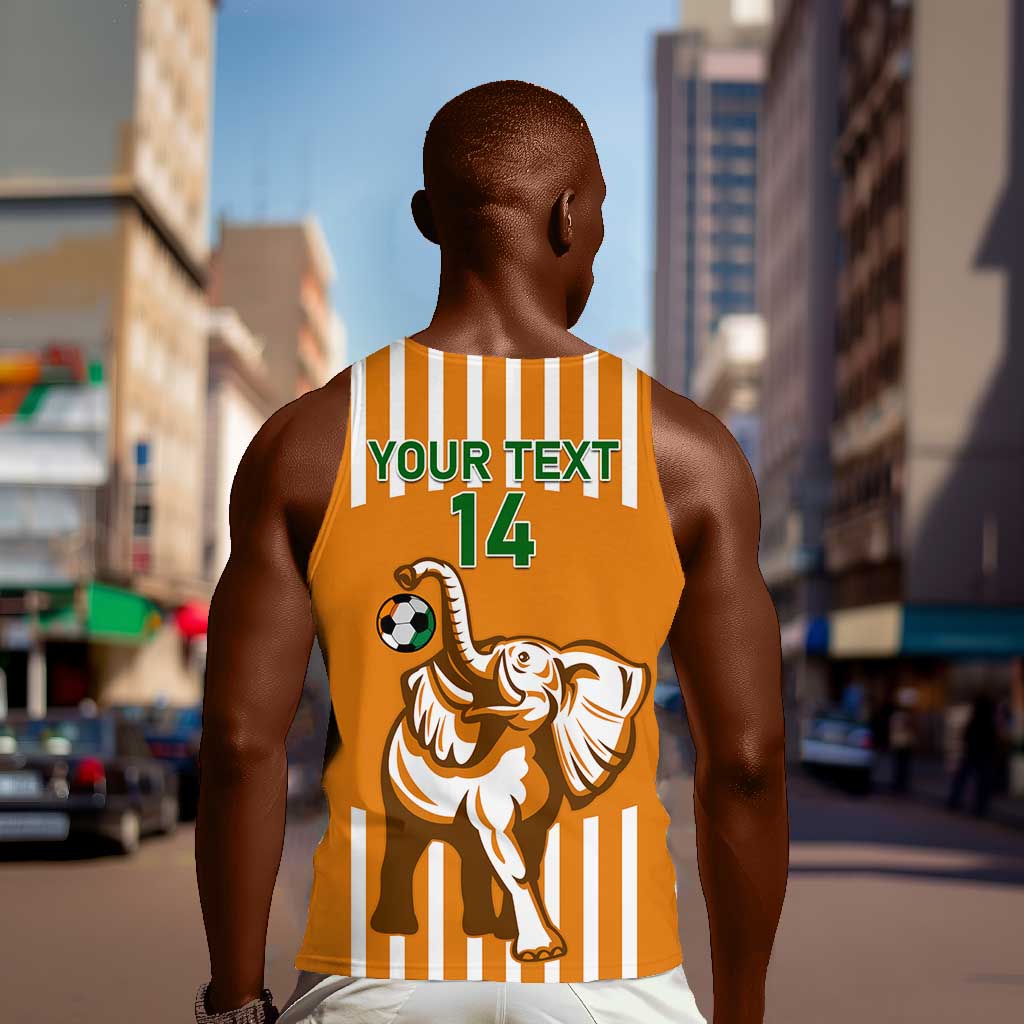 Custom Ivory Coast Football Men Tank Top Les Elephants 3rd Champions Proud LT14