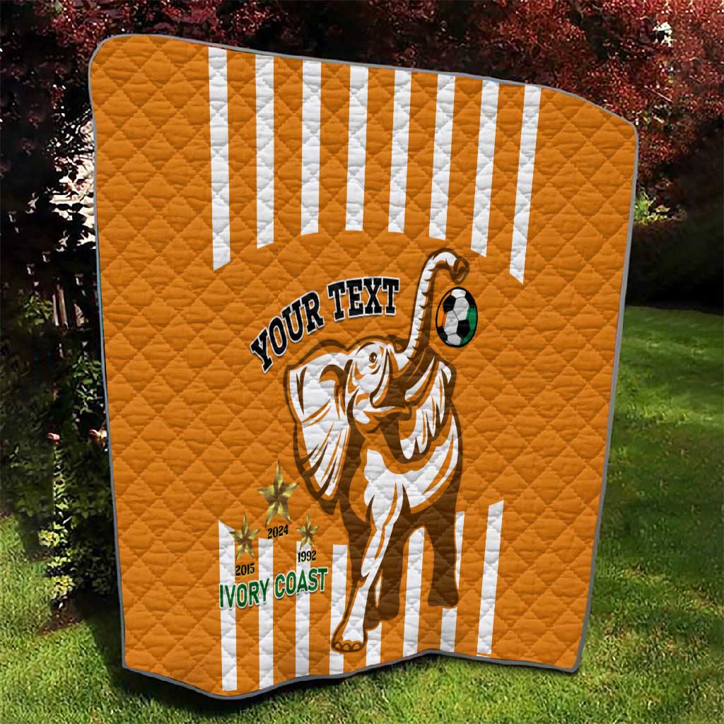 Custom Ivory Coast Football Quilt Les Elephants 3rd Champions Proud LT14