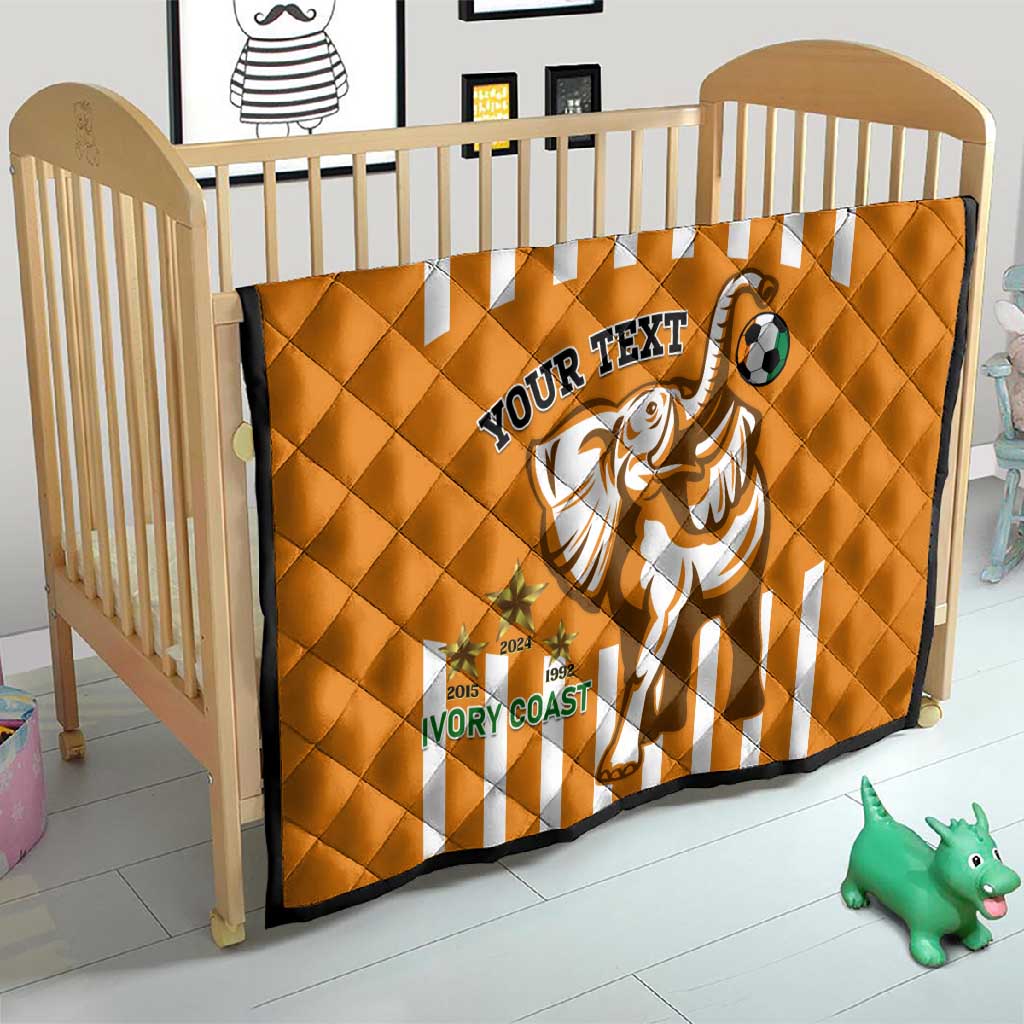 Custom Ivory Coast Football Quilt Les Elephants 3rd Champions Proud LT14