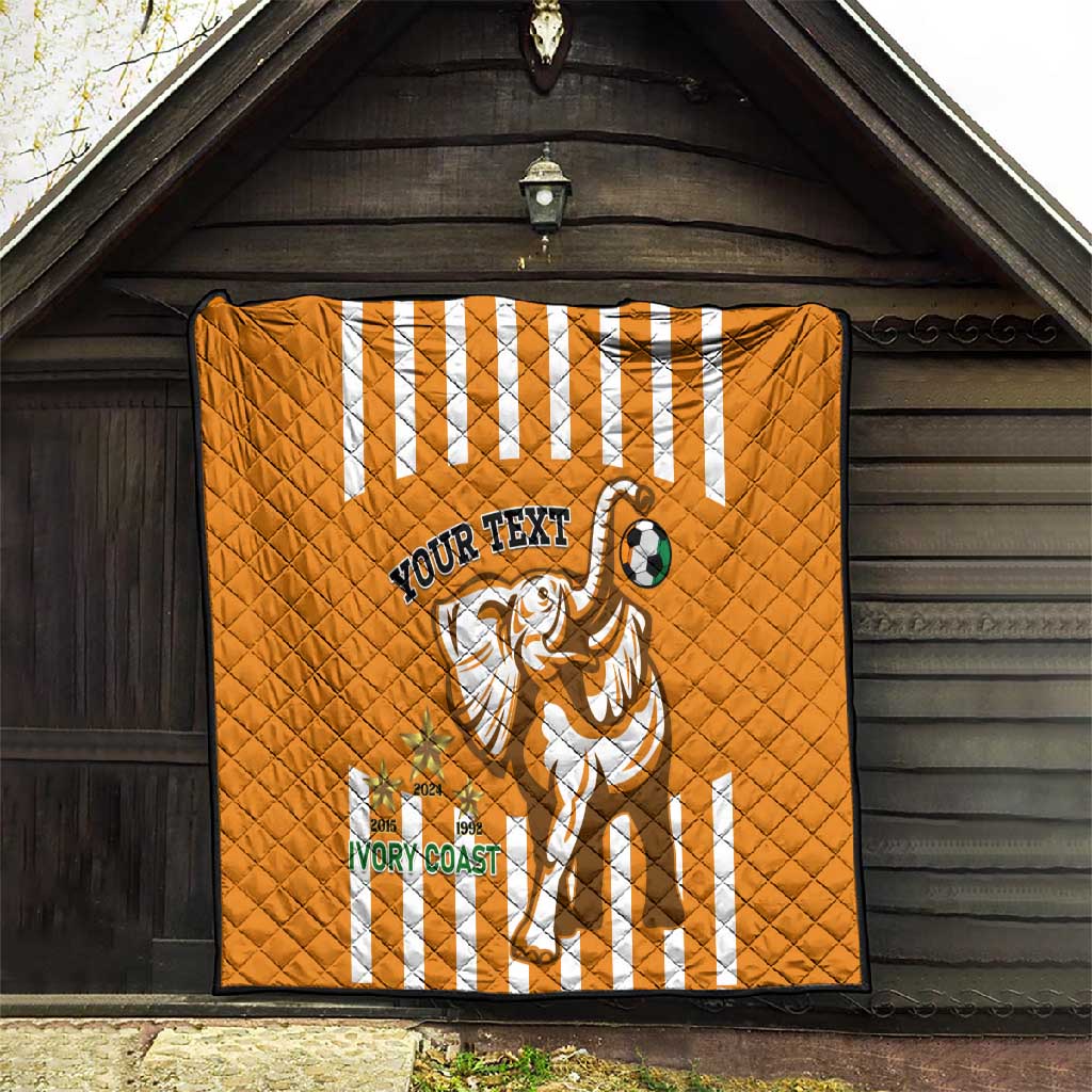 Custom Ivory Coast Football Quilt Les Elephants 3rd Champions Proud LT14