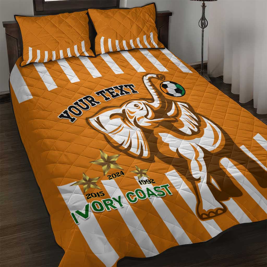Custom Ivory Coast Football Quilt Bed Set Les Elephants 3rd Champions Proud LT14