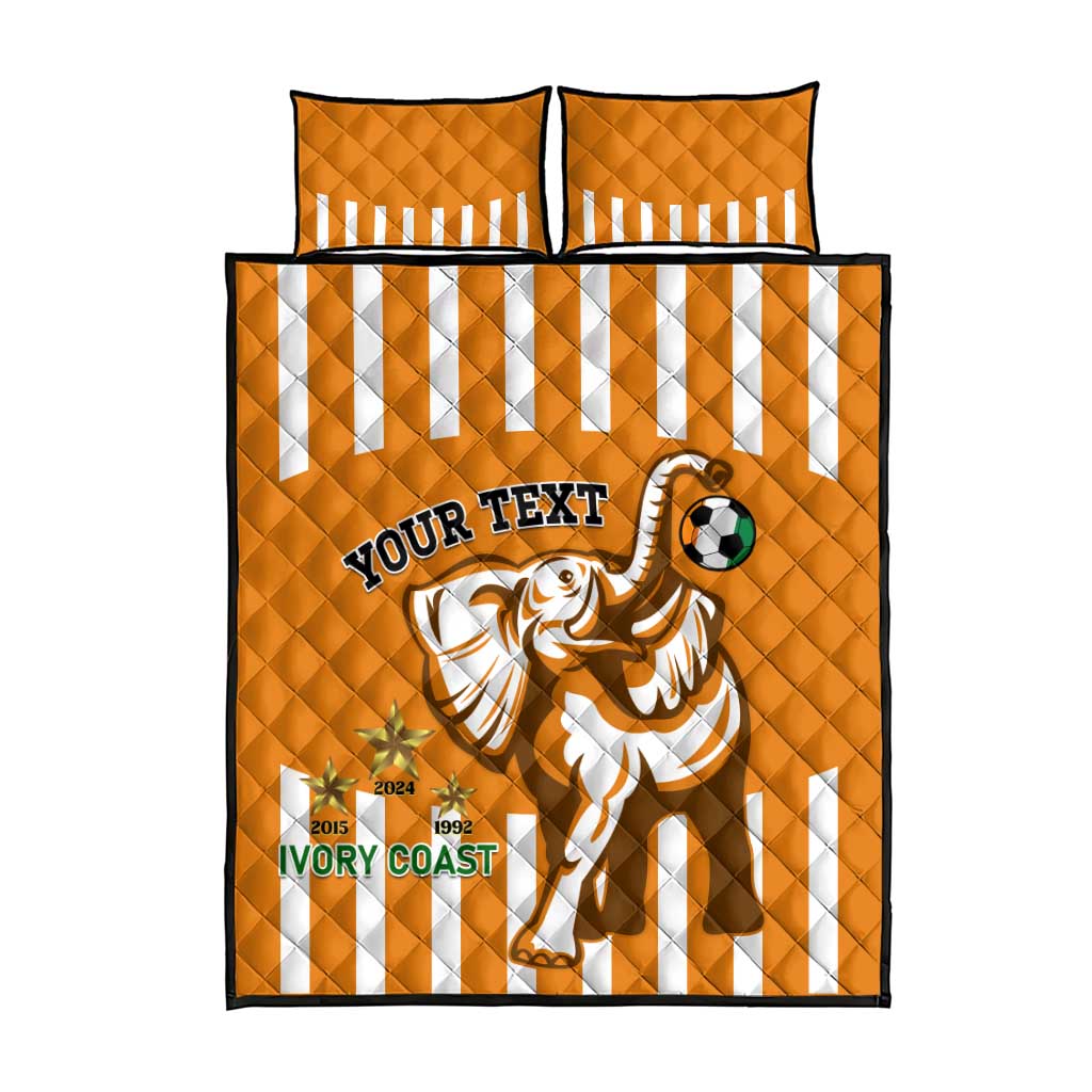 Custom Ivory Coast Football Quilt Bed Set Les Elephants 3rd Champions Proud LT14