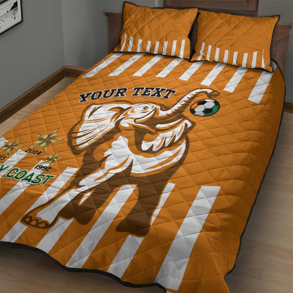 Custom Ivory Coast Football Quilt Bed Set Les Elephants 3rd Champions Proud LT14