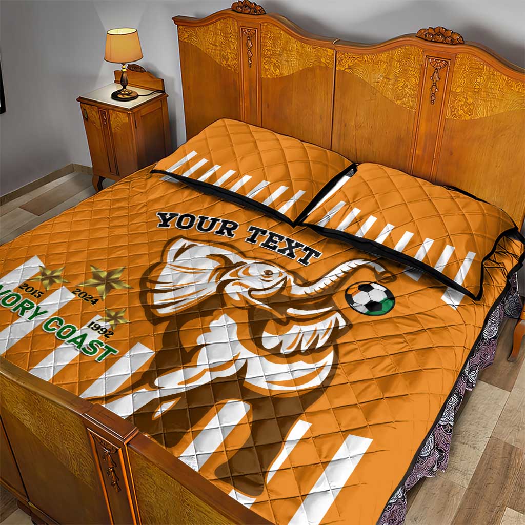 Custom Ivory Coast Football Quilt Bed Set Les Elephants 3rd Champions Proud LT14