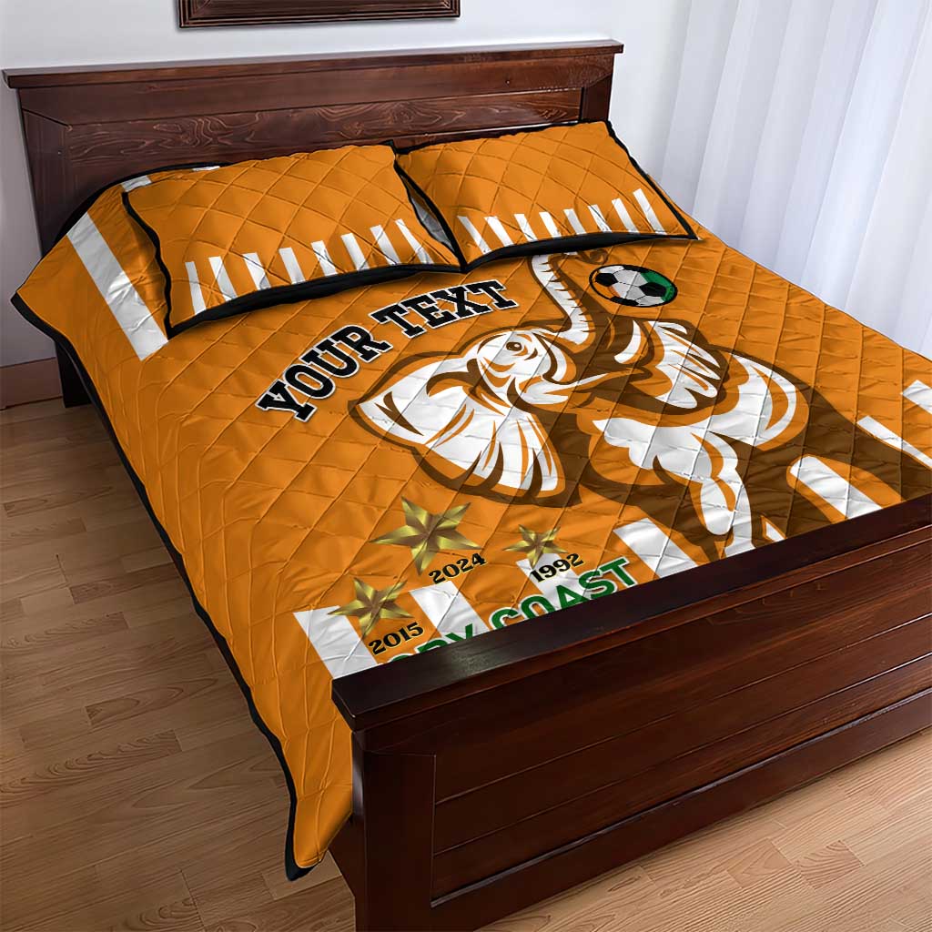 Custom Ivory Coast Football Quilt Bed Set Les Elephants 3rd Champions Proud LT14