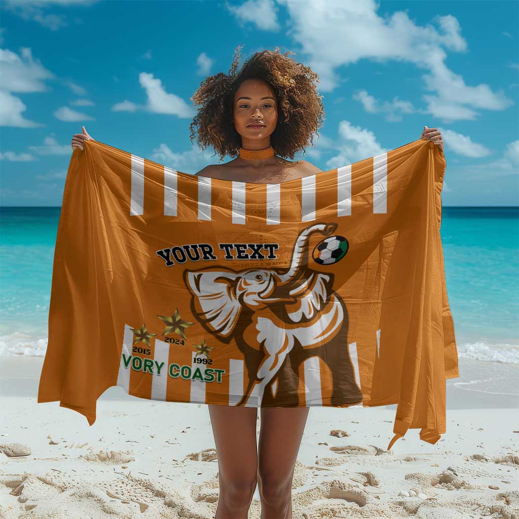 Custom Ivory Coast Football Sarong Les Elephants 3rd Champions Proud LT14