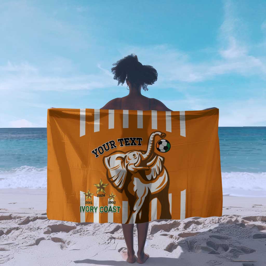 Custom Ivory Coast Football Sarong Les Elephants 3rd Champions Proud LT14