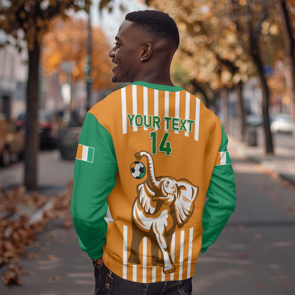 Custom Ivory Coast Football Sweatshirt Les Elephants 3rd Champions Proud LT14