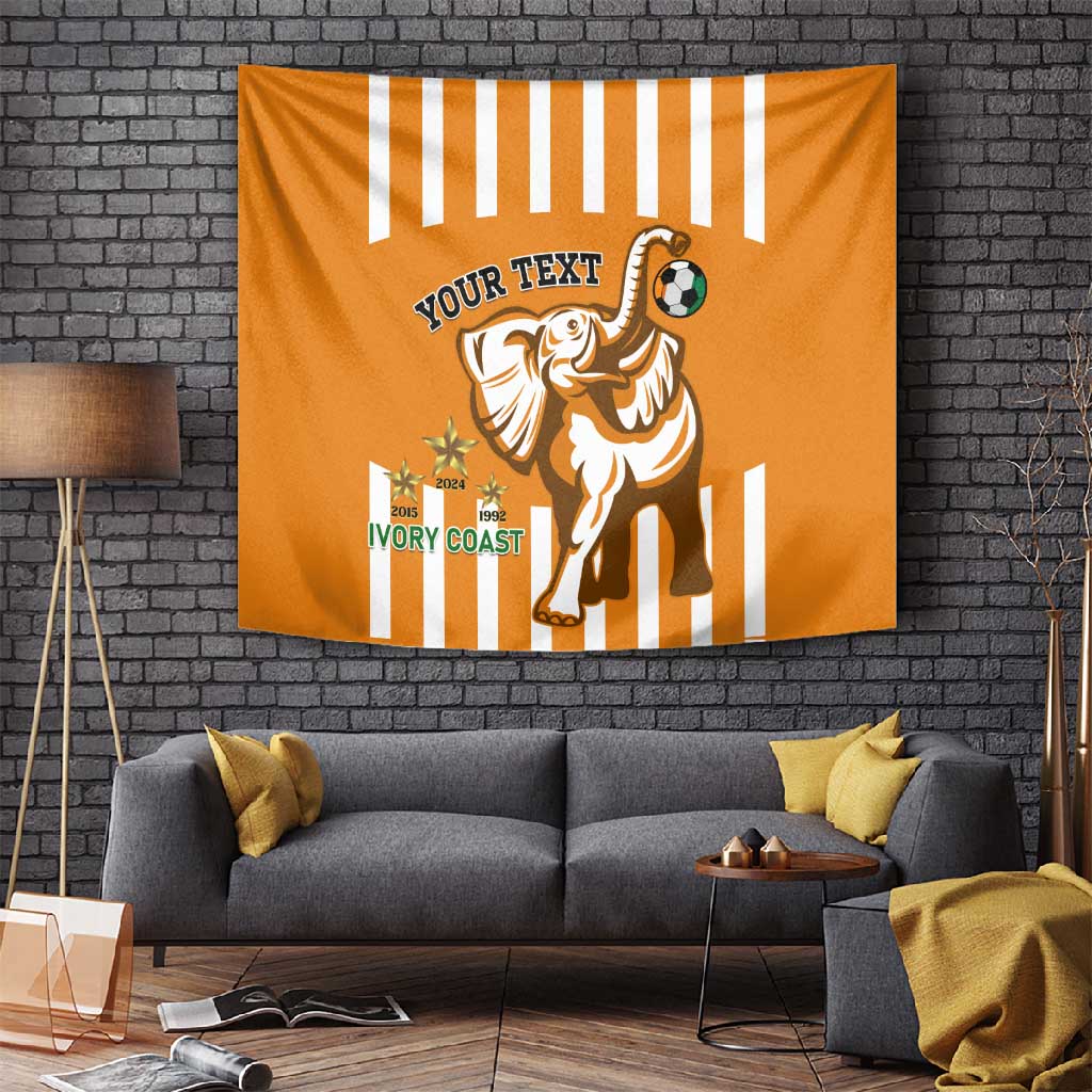 Custom Ivory Coast Football Tapestry Les Elephants 3rd Champions Proud LT14
