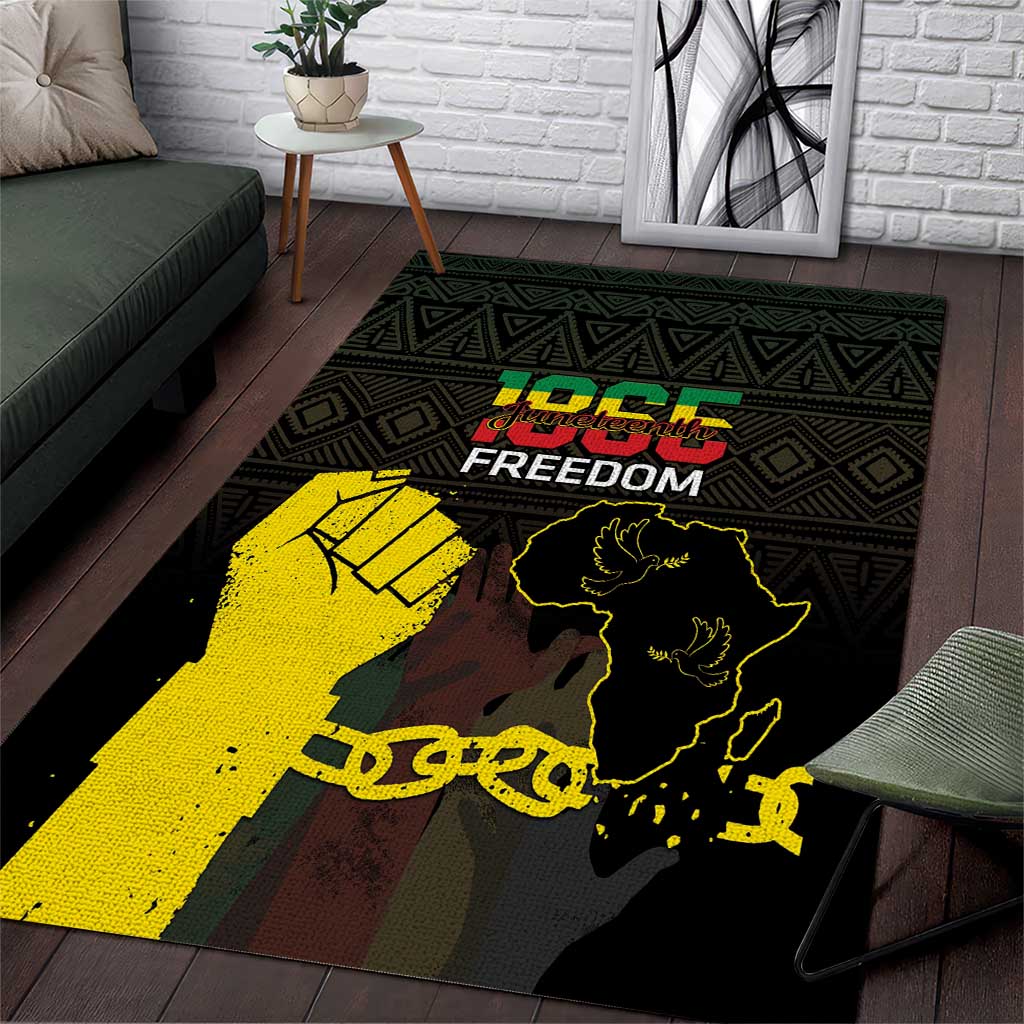 Juneteenth Freedom Day Area Rug 1865 Black Independence African Pattern LT14