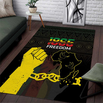 Juneteenth Freedom Day Area Rug 1865 Black Independence African Pattern LT14