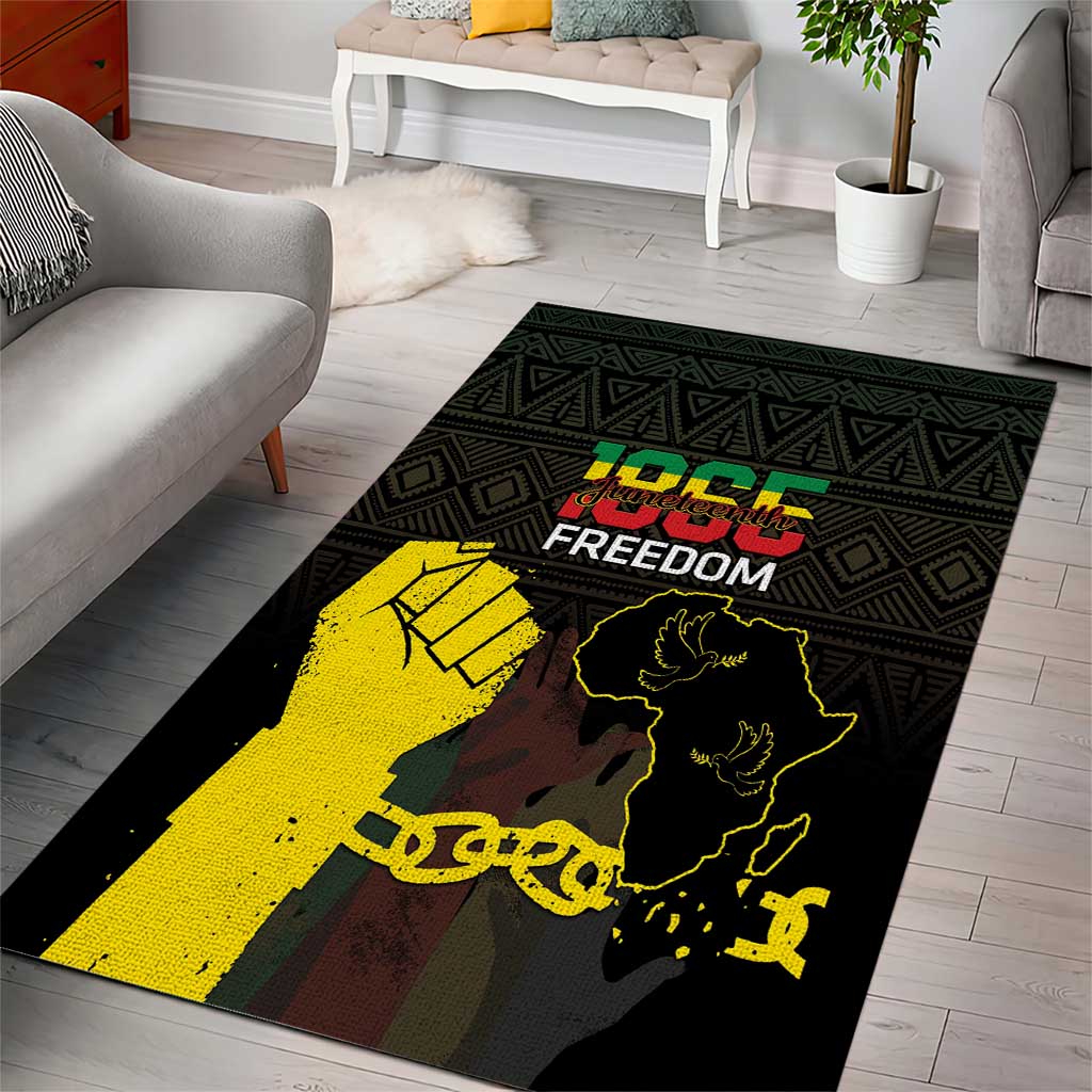 Juneteenth Freedom Day Area Rug 1865 Black Independence African Pattern LT14