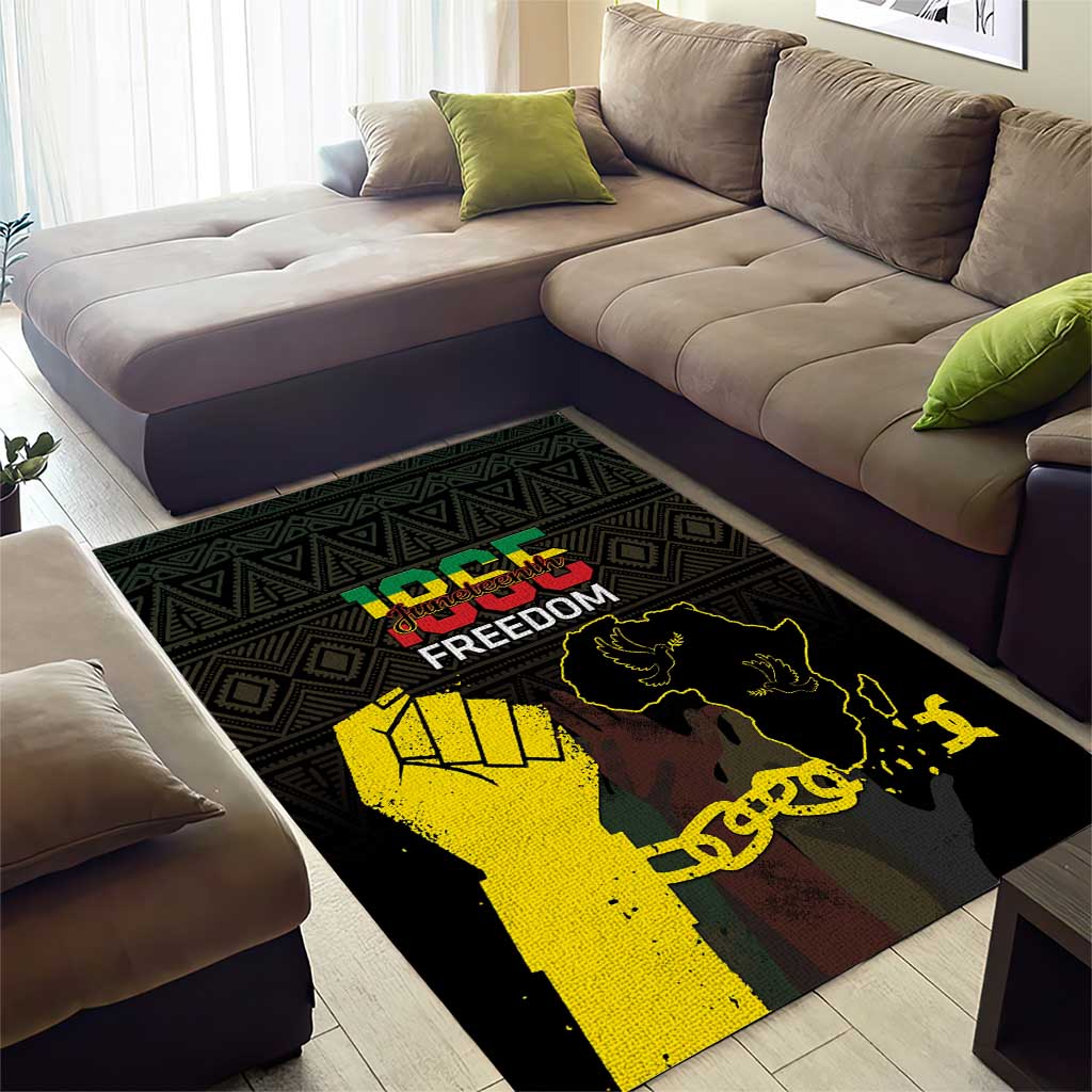 Juneteenth Freedom Day Area Rug 1865 Black Independence African Pattern LT14
