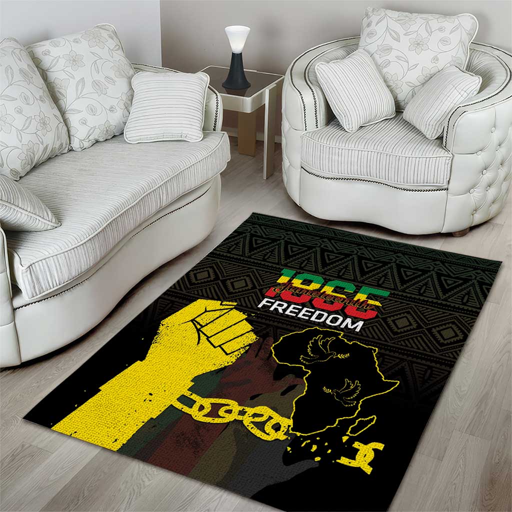 Juneteenth Freedom Day Area Rug 1865 Black Independence African Pattern LT14