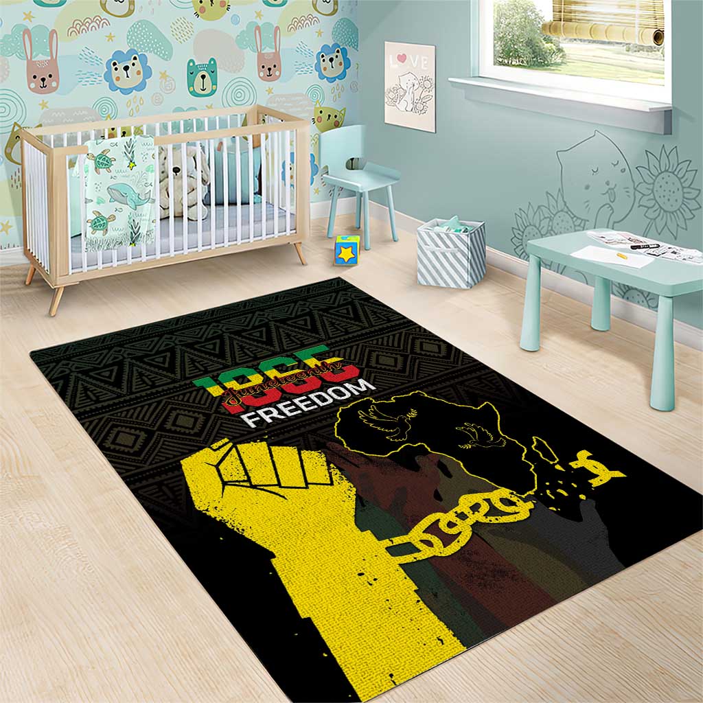 Juneteenth Freedom Day Area Rug 1865 Black Independence African Pattern LT14
