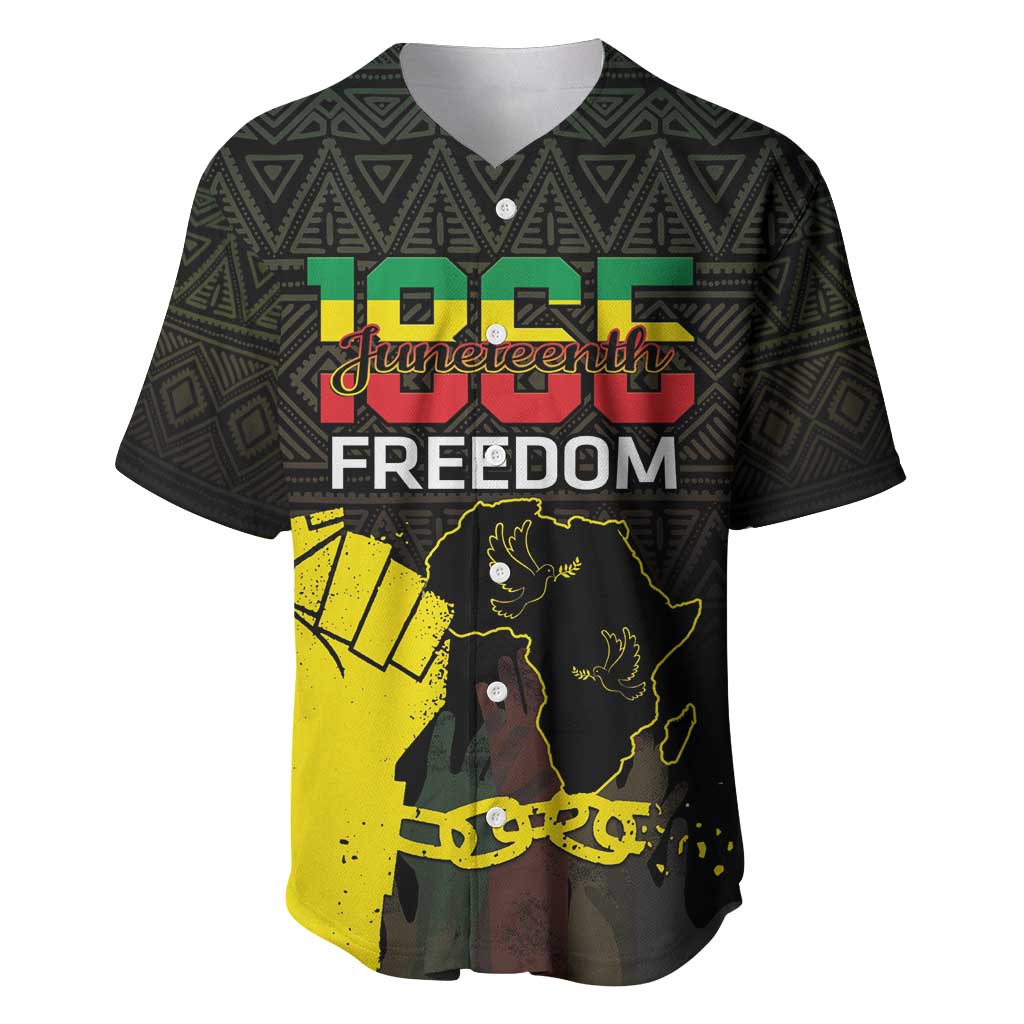 Juneteenth Freedom Day Baseball Jersey 1865 Black Independence African Pattern LT14