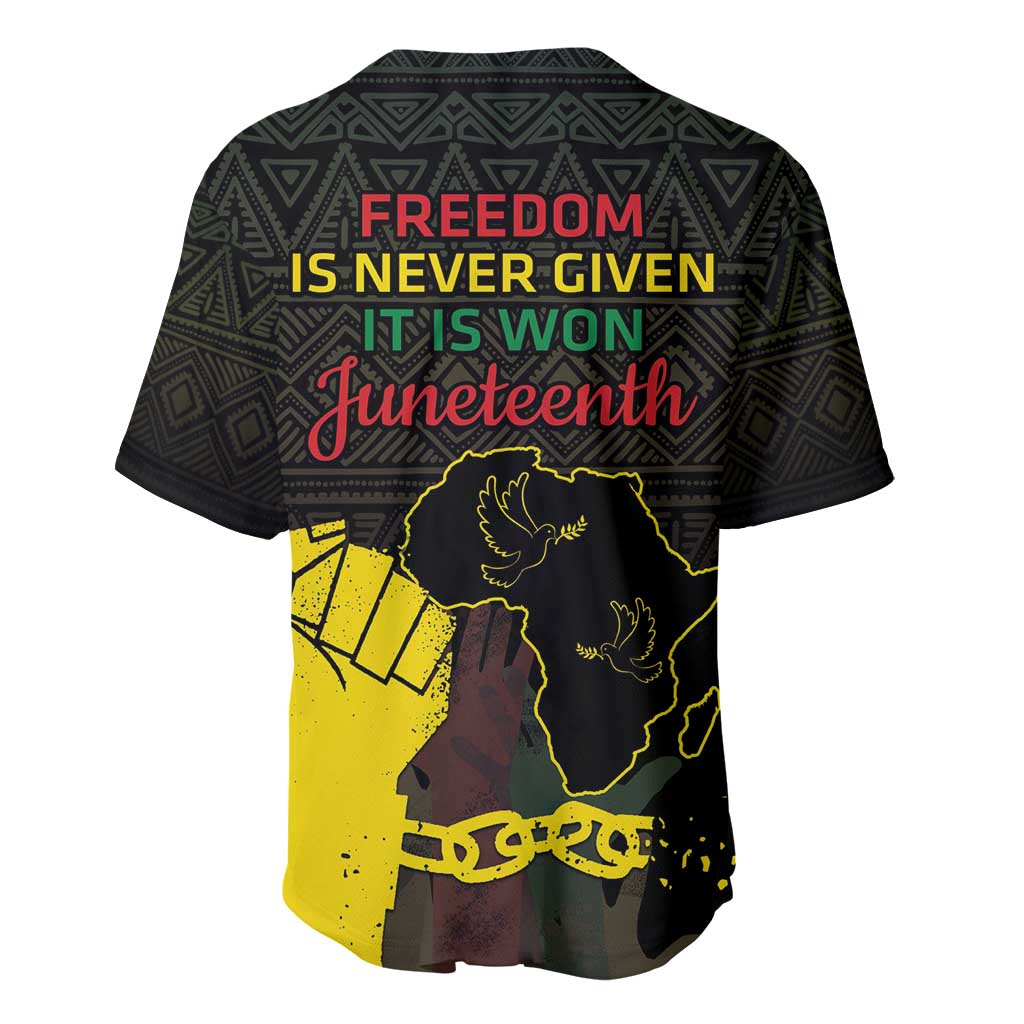 Juneteenth Freedom Day Baseball Jersey 1865 Black Independence African Pattern LT14