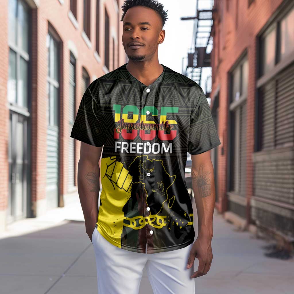Juneteenth Freedom Day Baseball Jersey 1865 Black Independence African Pattern LT14