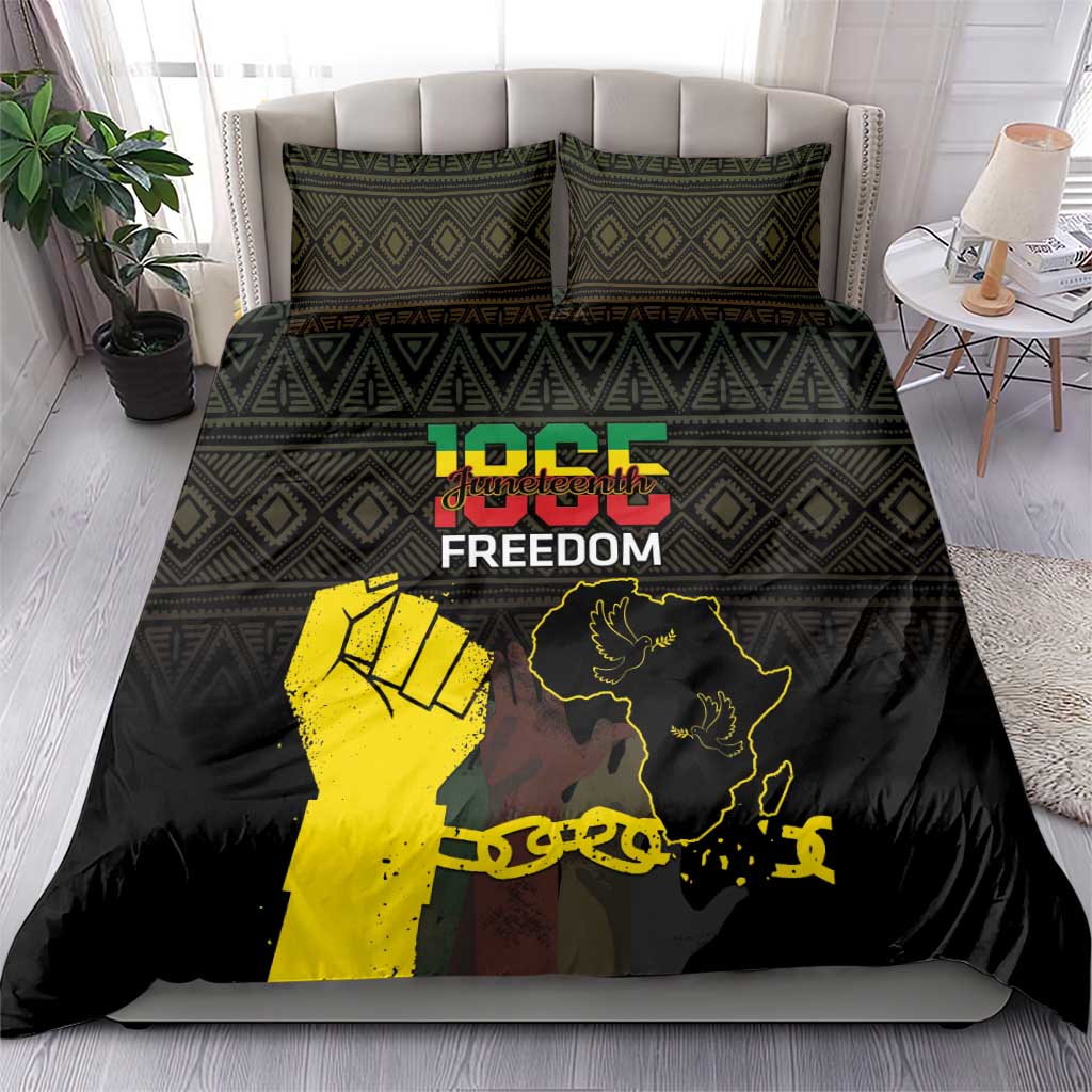 Juneteenth Freedom Day Bedding Set 1865 Black Independence African Pattern LT14