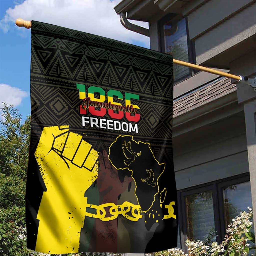 Juneteenth Freedom Day Garden Flag 1865 Black Independence African Pattern LT14