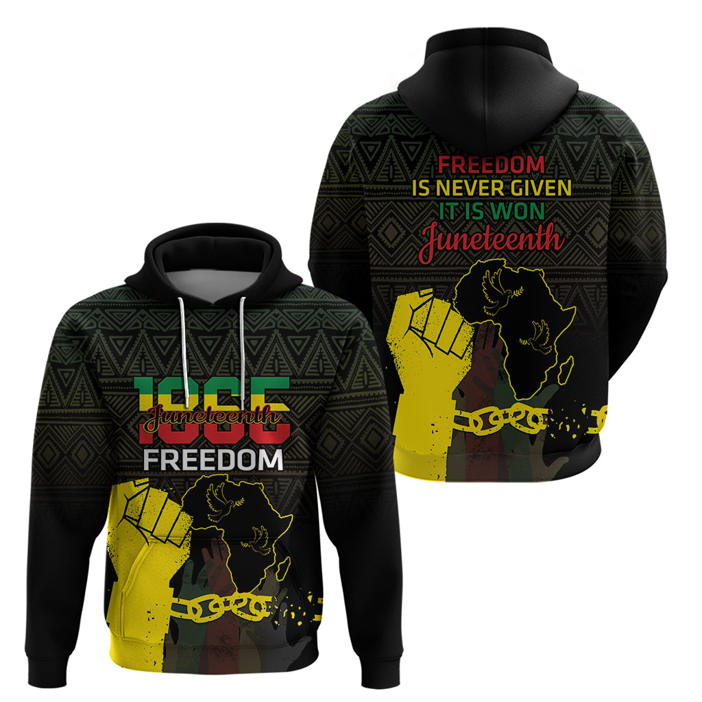 Juneteenth Freedom Day Hoodie 1865 Black Independence African Pattern LT14