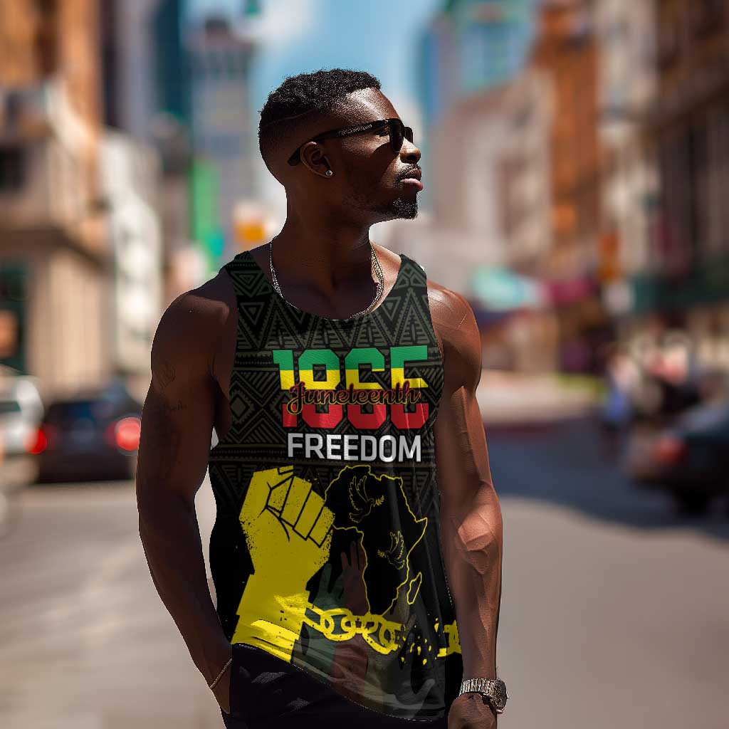 Juneteenth Freedom Day Men Tank Top 1865 Black Independence African Pattern LT14