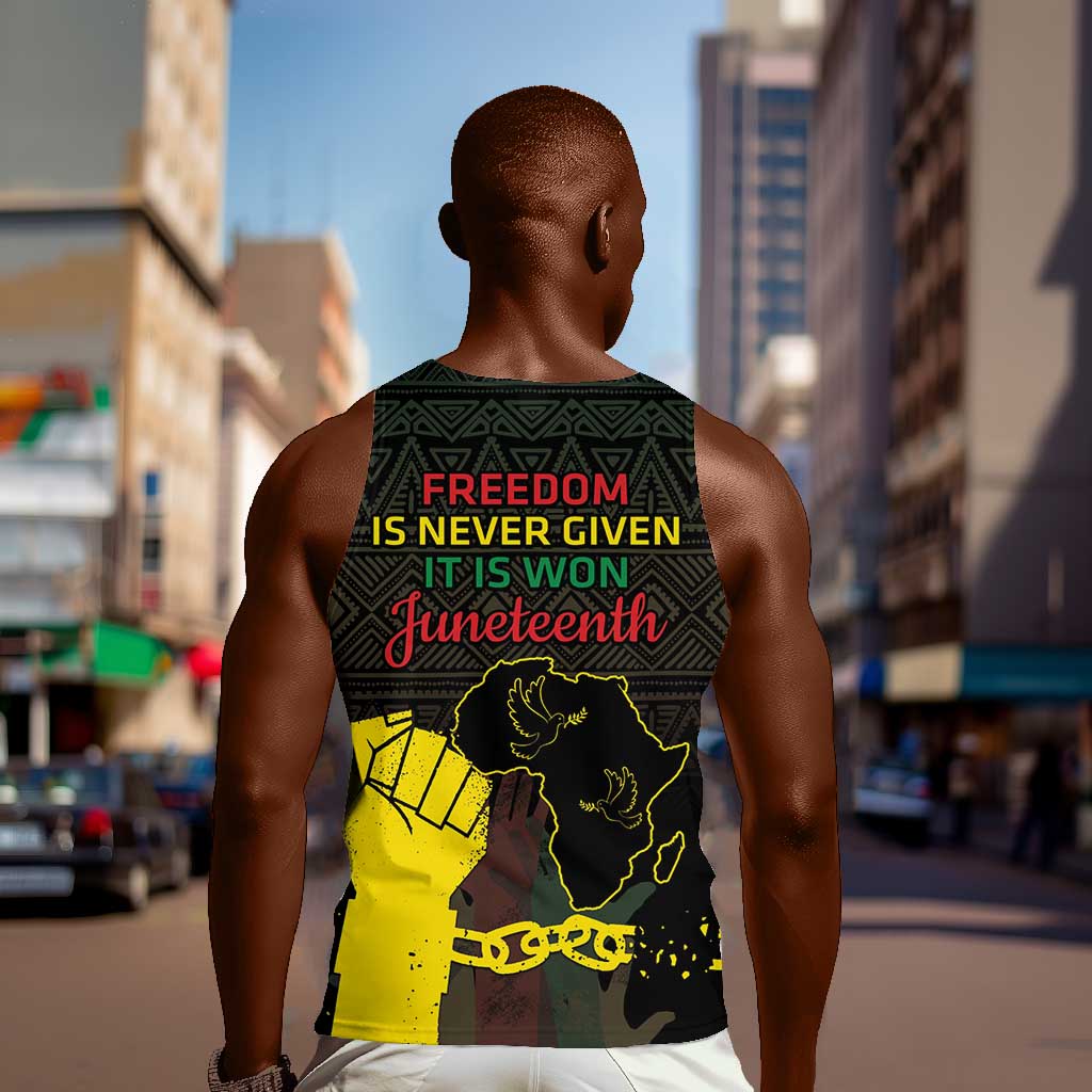 Juneteenth Freedom Day Men Tank Top 1865 Black Independence African Pattern LT14