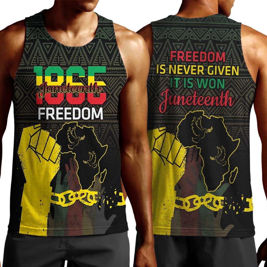 Juneteenth Freedom Day Men Tank Top 1865 Black Independence African Pattern LT14