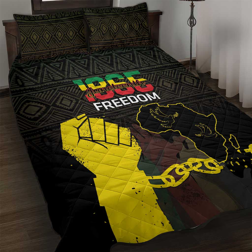 Juneteenth Freedom Day Quilt Bed Set 1865 Black Independence African Pattern LT14