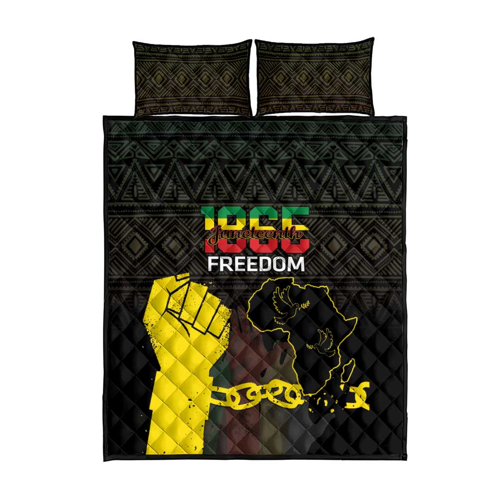 Juneteenth Freedom Day Quilt Bed Set 1865 Black Independence African Pattern LT14