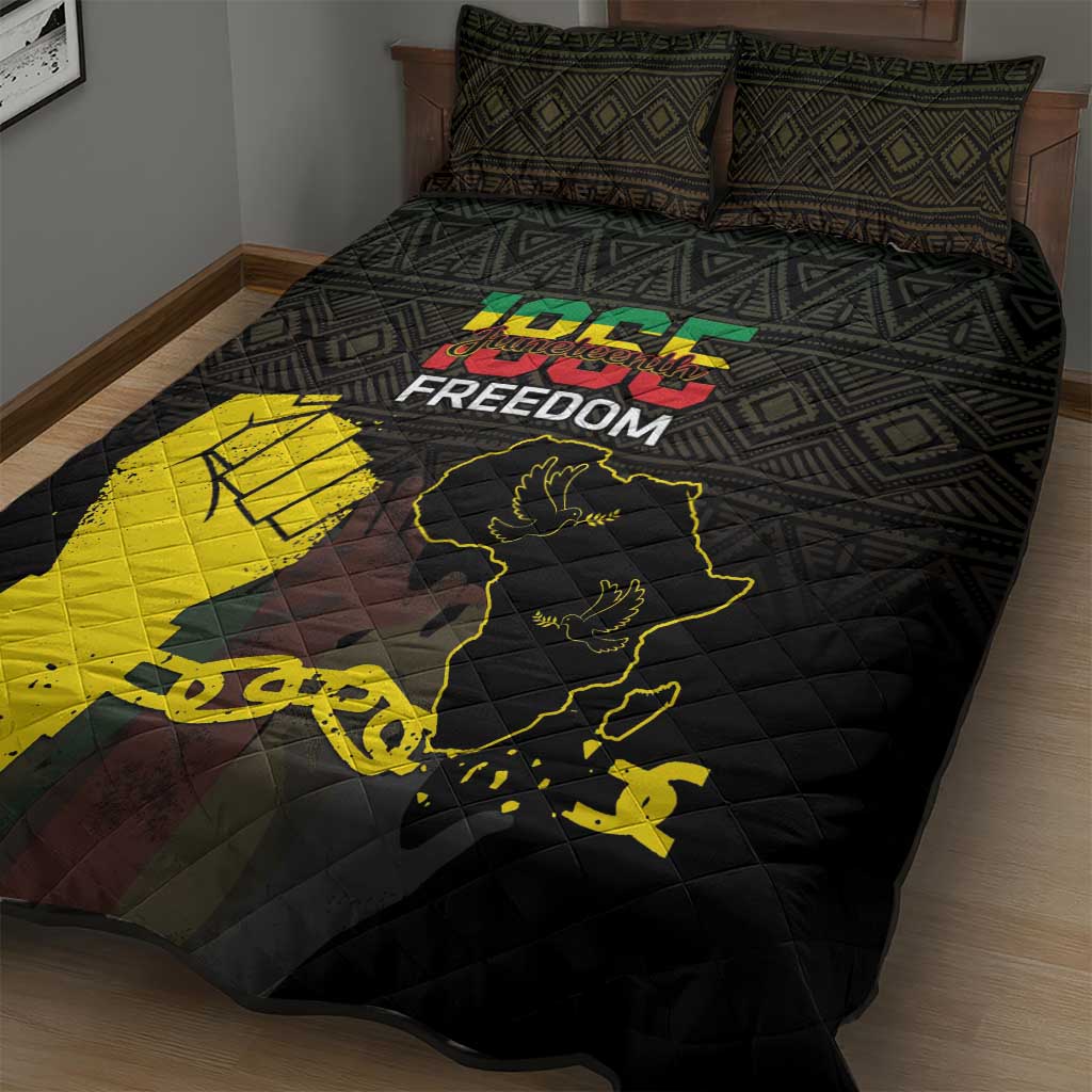 Juneteenth Freedom Day Quilt Bed Set 1865 Black Independence African Pattern LT14