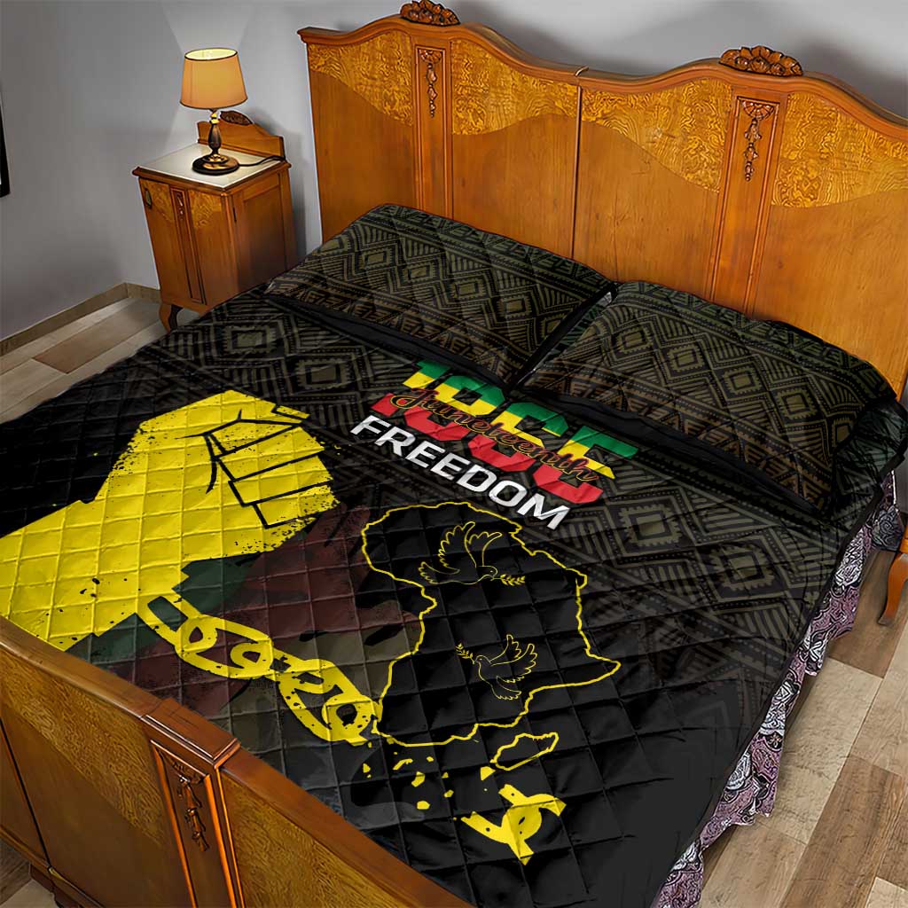 Juneteenth Freedom Day Quilt Bed Set 1865 Black Independence African Pattern LT14