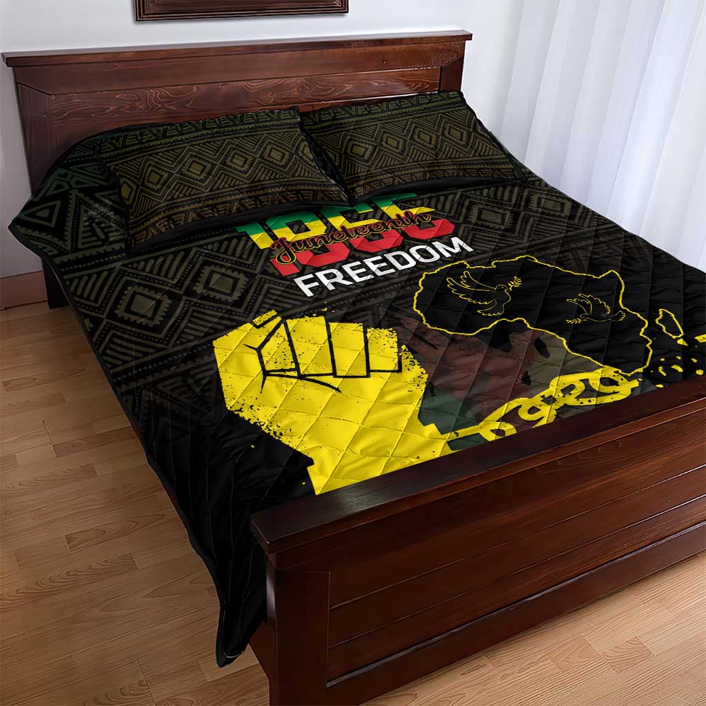 Juneteenth Freedom Day Quilt Bed Set 1865 Black Independence African Pattern LT14