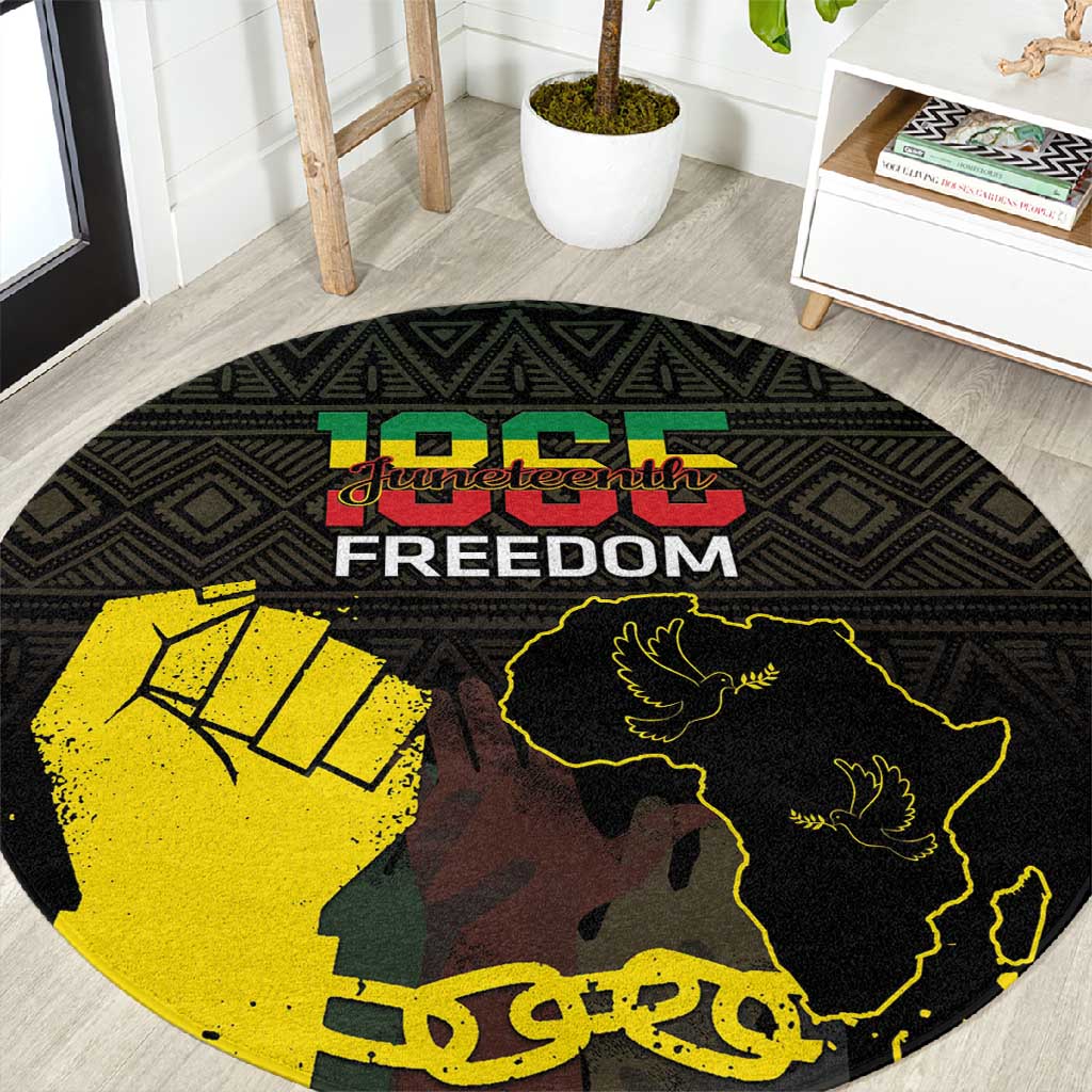 Juneteenth Freedom Day Round Carpet 1865 Black Independence African Pattern LT14