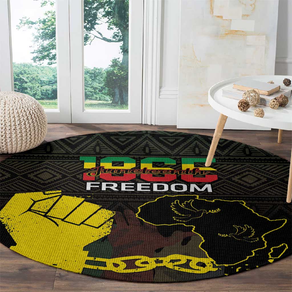 Juneteenth Freedom Day Round Carpet 1865 Black Independence African Pattern LT14