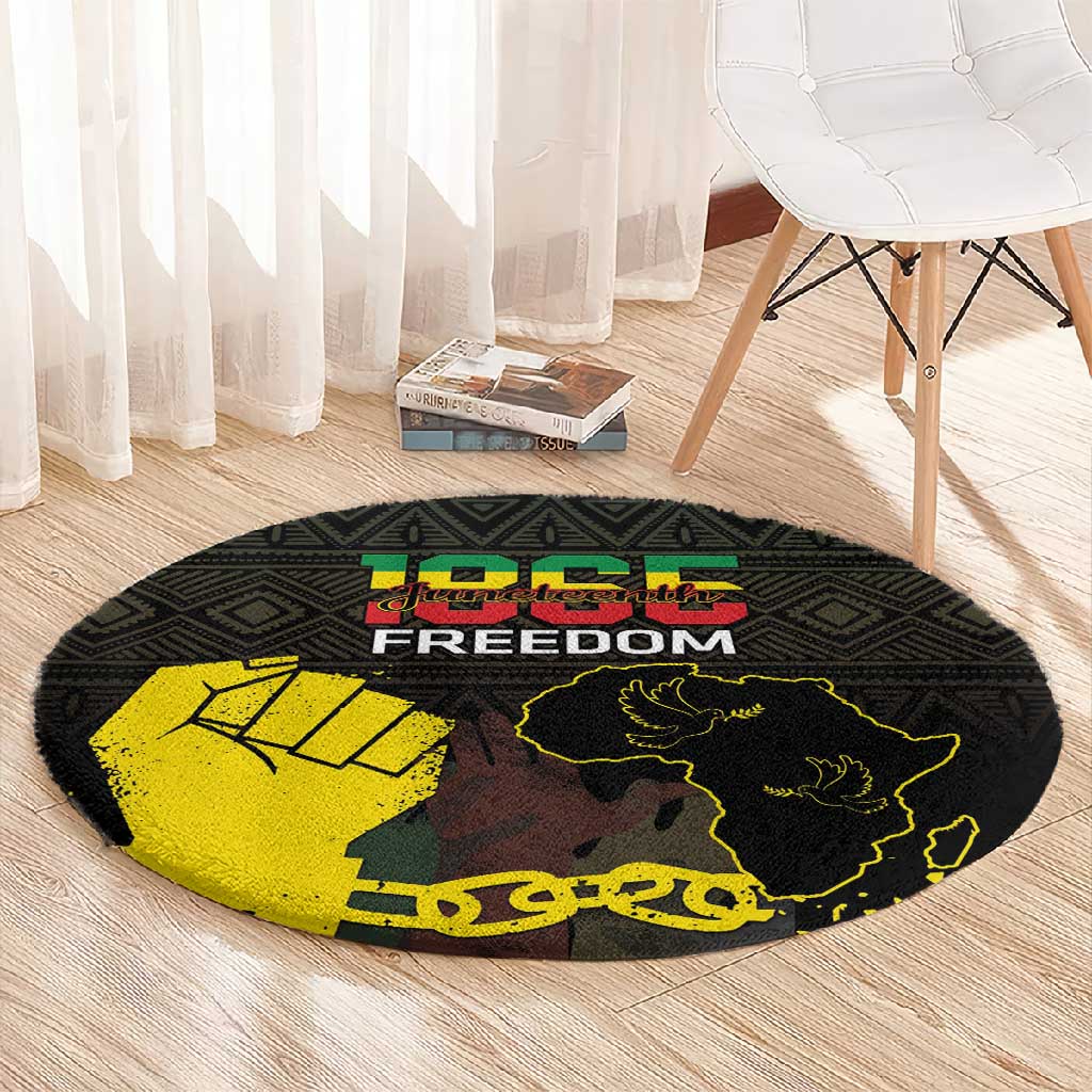 Juneteenth Freedom Day Round Carpet 1865 Black Independence African Pattern LT14