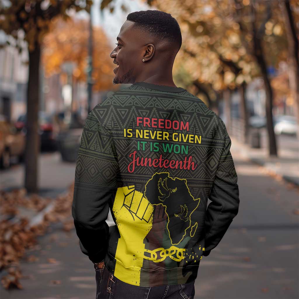 Juneteenth Freedom Day Sweatshirt 1865 Black Independence African Pattern LT14