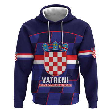 Custom Croatia Football Hoodie Come On Vatreni Checkerboard Style LT14