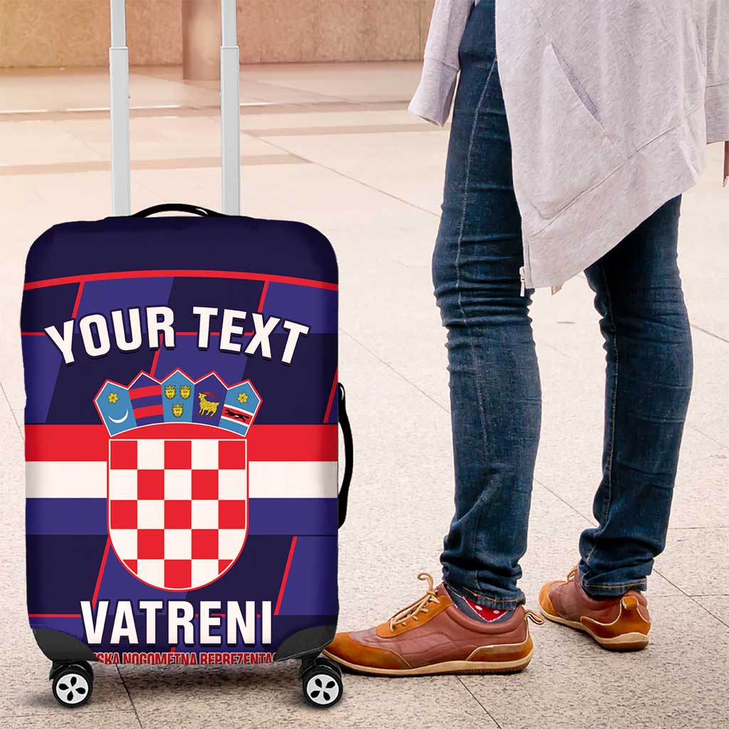 Custom Croatia Football Luggage Cover Come On Vatreni Checkerboard Style LT14