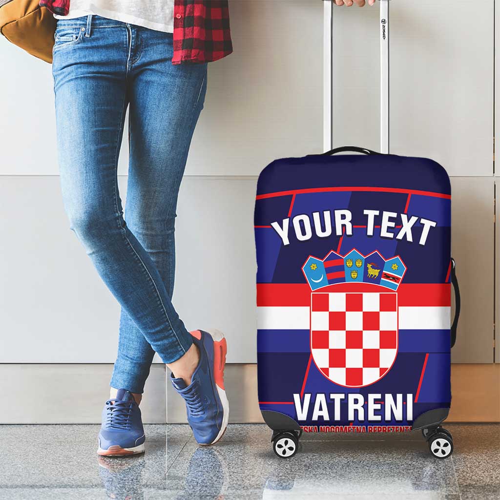 Custom Croatia Football Luggage Cover Come On Vatreni Checkerboard Style LT14