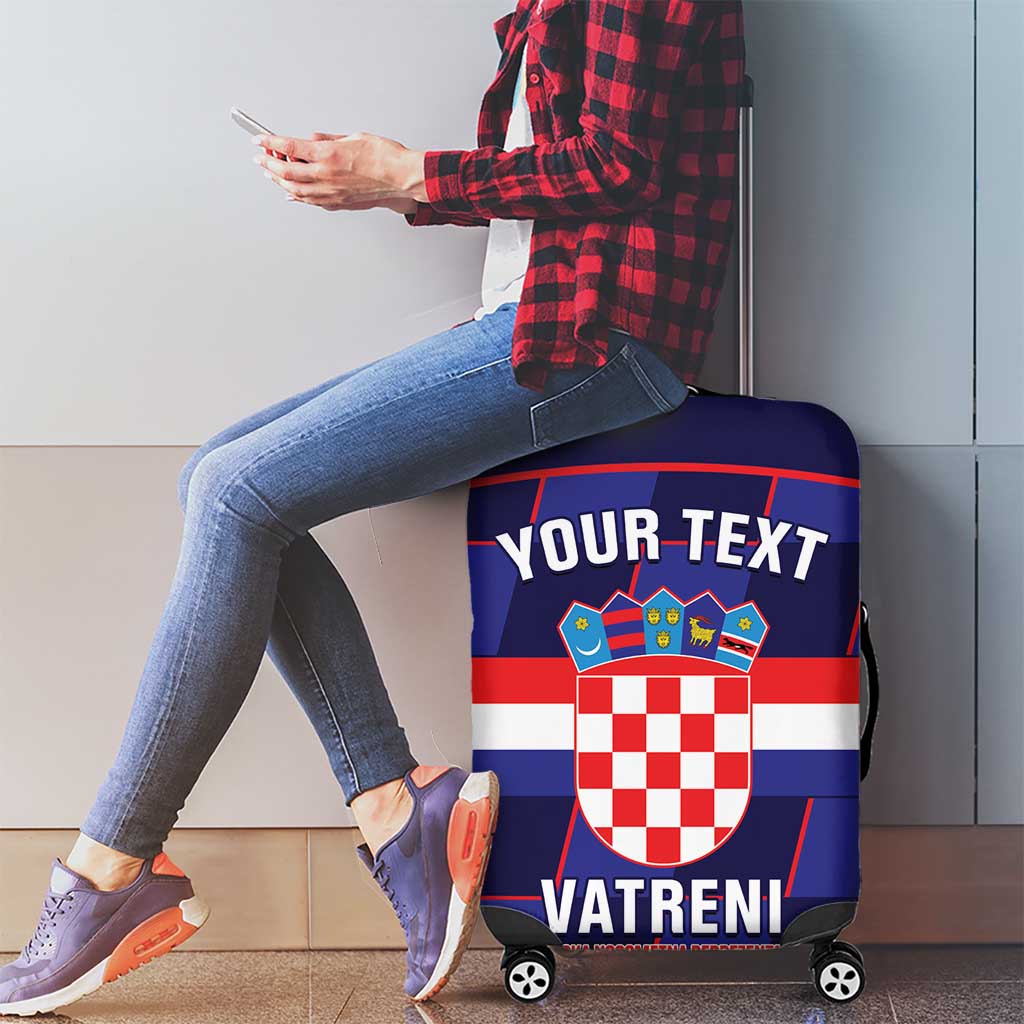 Custom Croatia Football Luggage Cover Come On Vatreni Checkerboard Style LT14