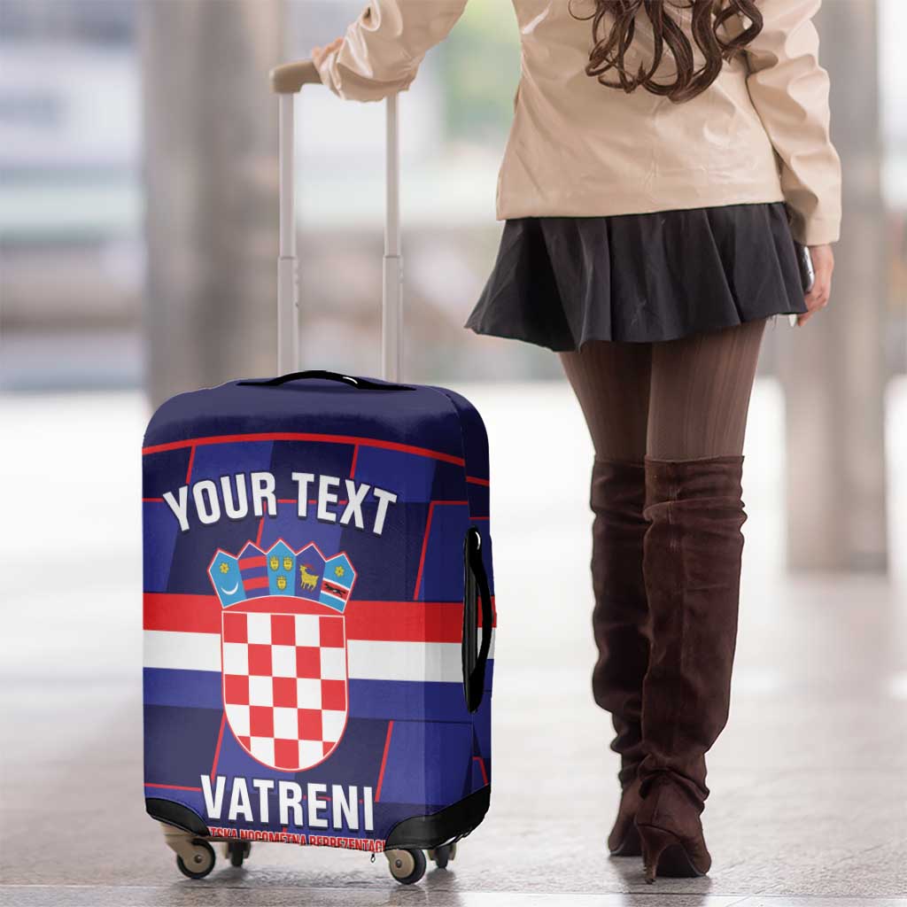 Custom Croatia Football Luggage Cover Come On Vatreni Checkerboard Style LT14