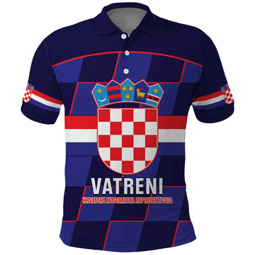 Custom Croatia Football Polo Shirt Come On Vatreni Checkerboard Style LT14