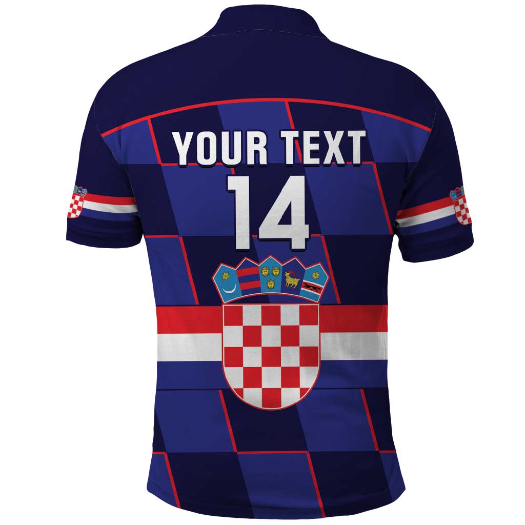 Custom Croatia Football Polo Shirt Come On Vatreni Checkerboard Style LT14
