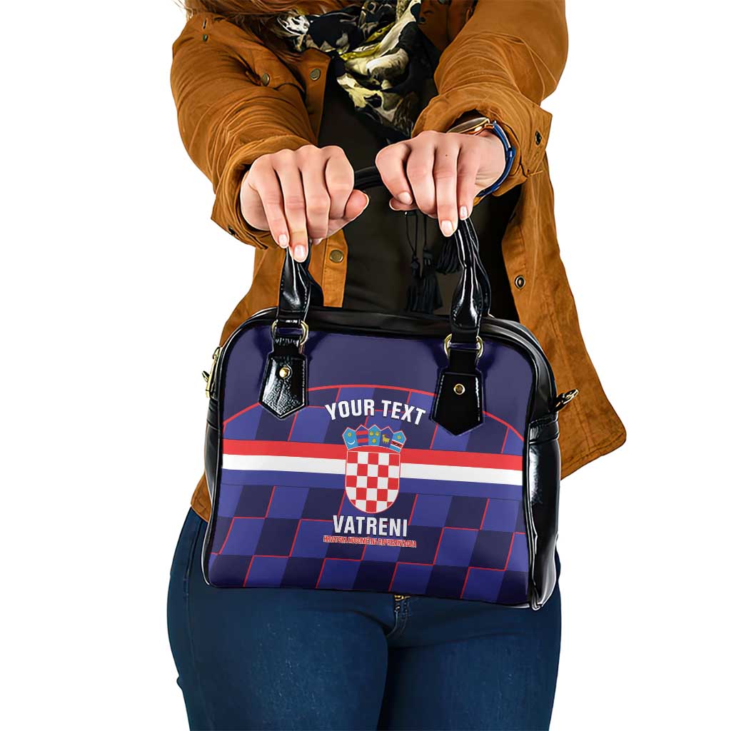 Custom Croatia Football Shoulder Handbag Come On Vatreni Checkerboard Style LT14
