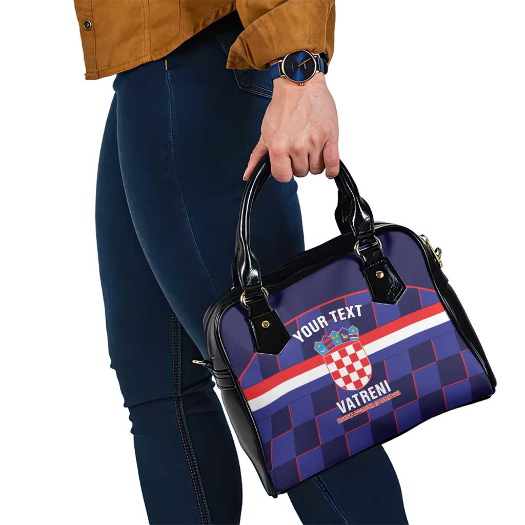 Custom Croatia Football Shoulder Handbag Come On Vatreni Checkerboard Style LT14