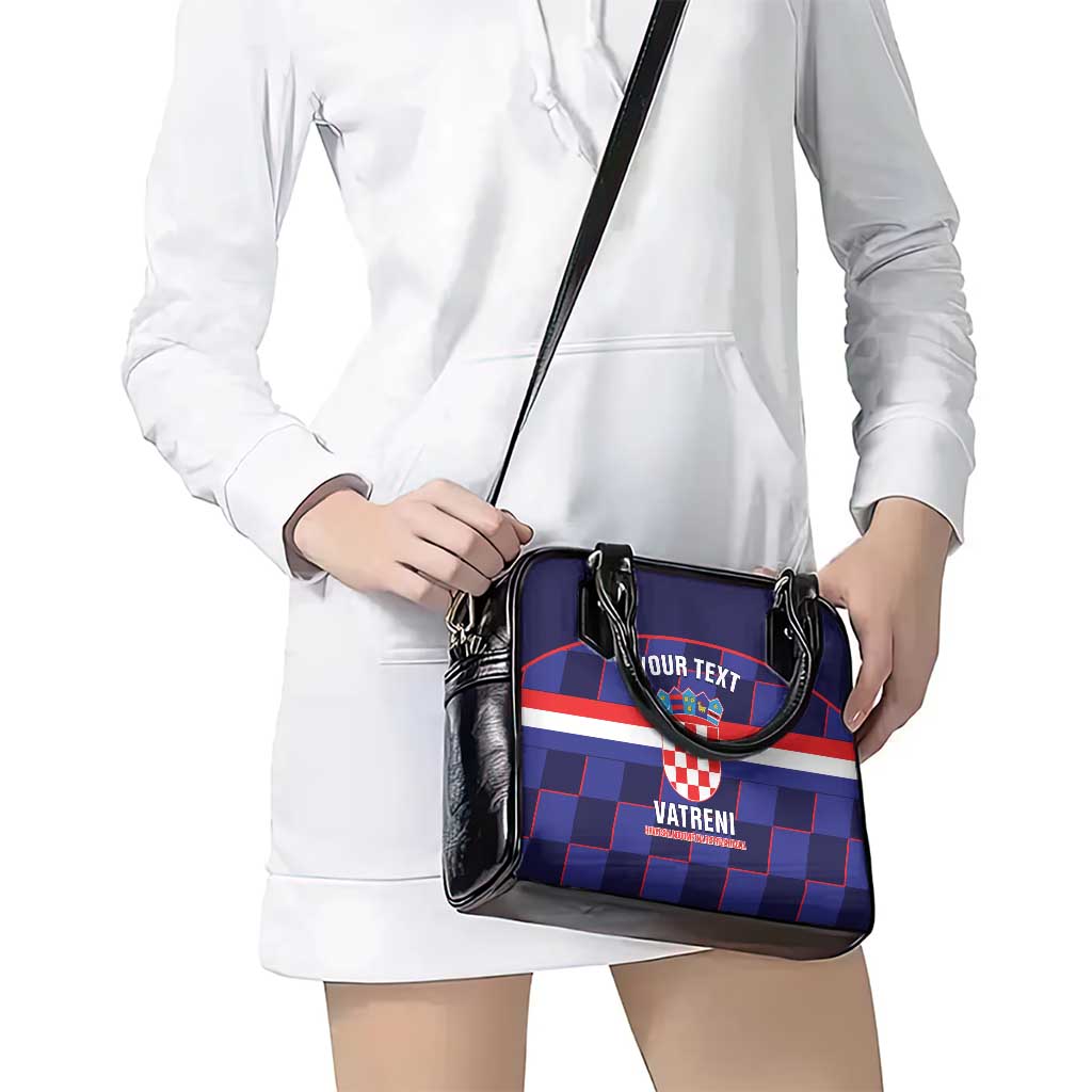 Custom Croatia Football Shoulder Handbag Come On Vatreni Checkerboard Style LT14