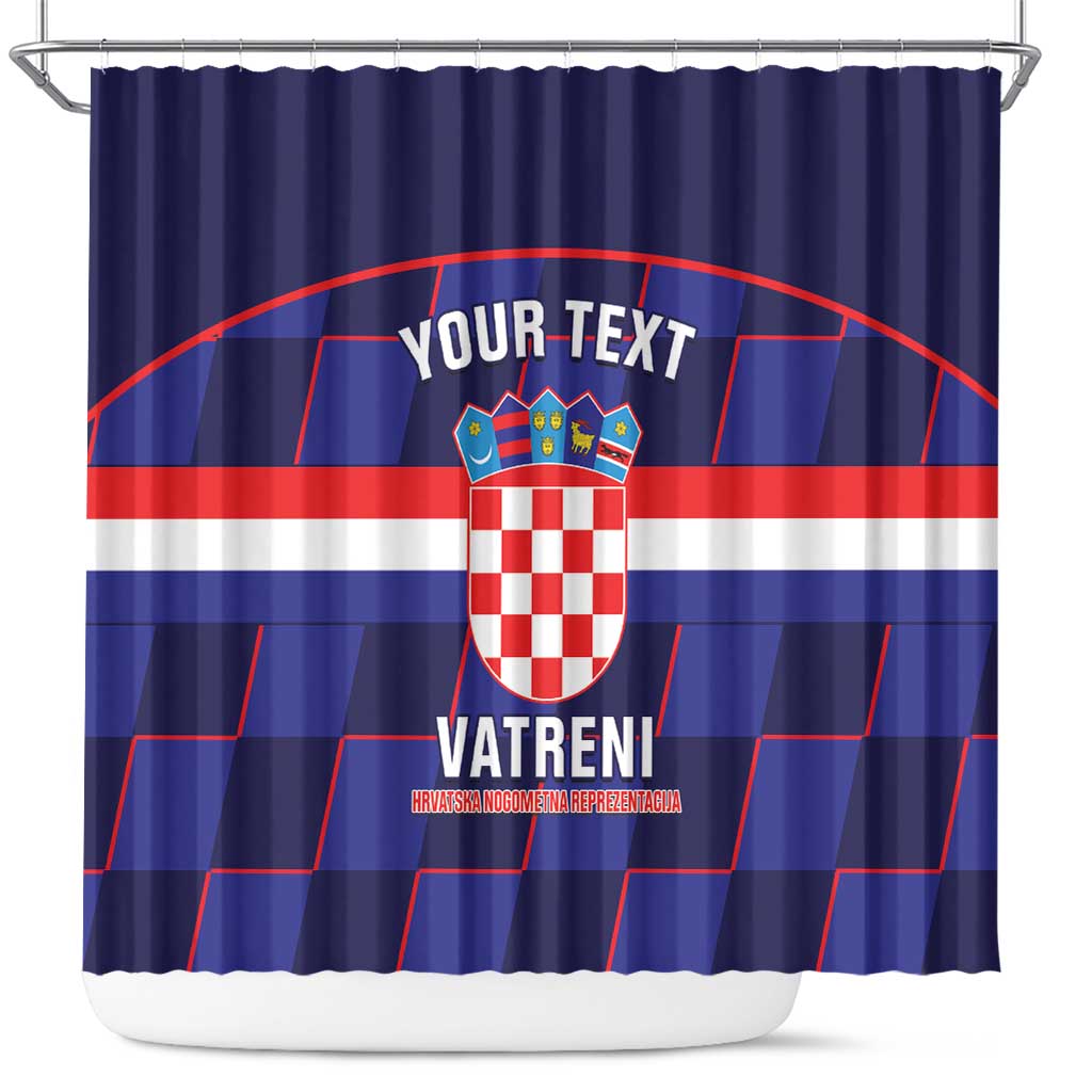 Custom Croatia Football Shower Curtain Come On Vatreni Checkerboard Style LT14