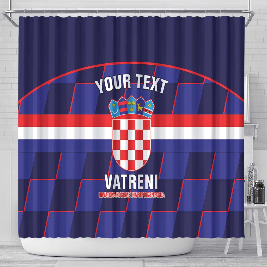 Custom Croatia Football Shower Curtain Come On Vatreni Checkerboard Style LT14