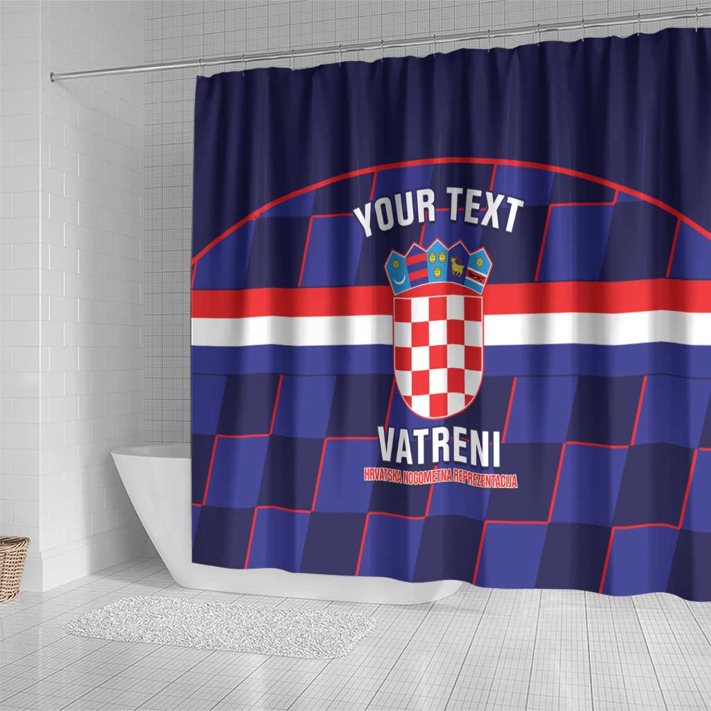Custom Croatia Football Shower Curtain Come On Vatreni Checkerboard Style LT14